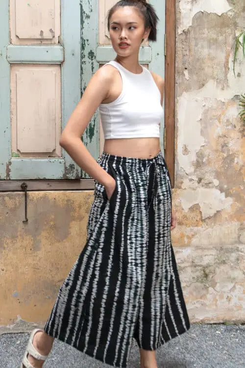 Black Shibori Pants