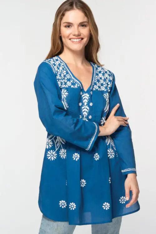 Divya Navy Embroidered Tunic