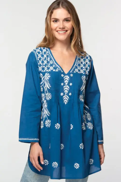 Divya Navy Embroidered Tunic