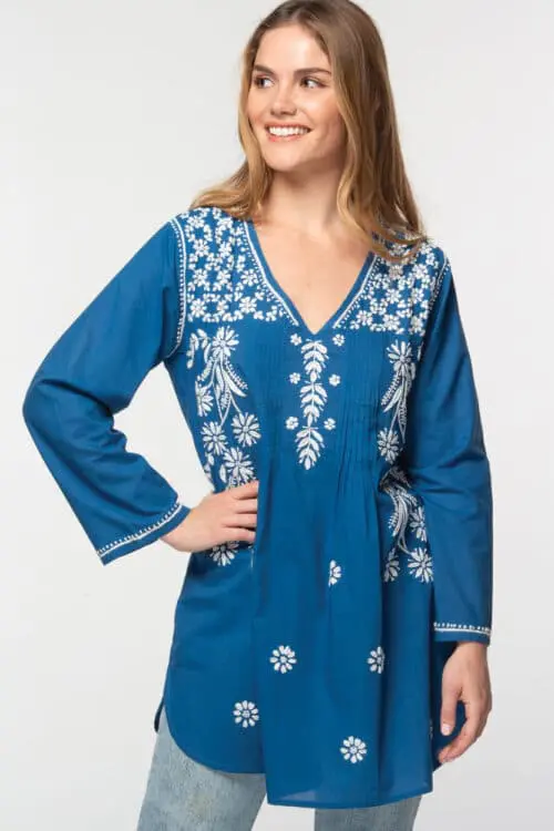 Divya Navy Embroidered Tunic