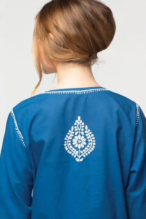 Divya Navy Embroidered Tunic