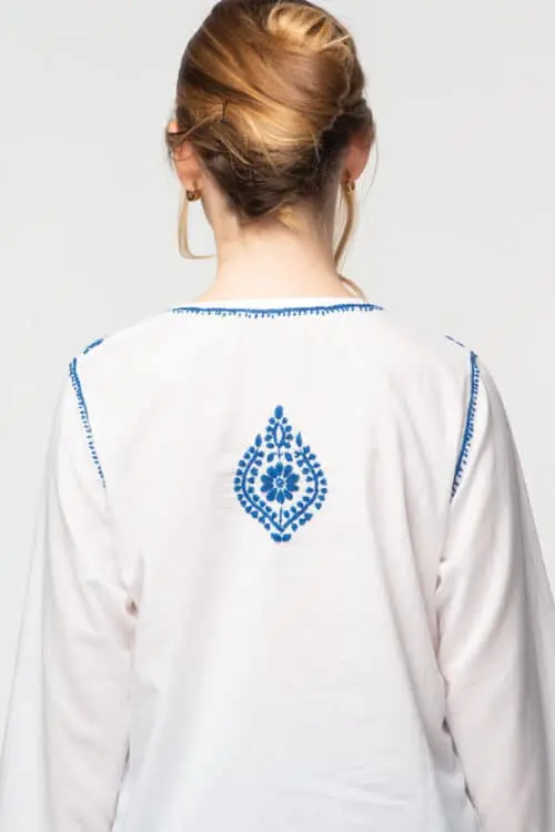 Divya Navy Embroidered Cotton Tunic