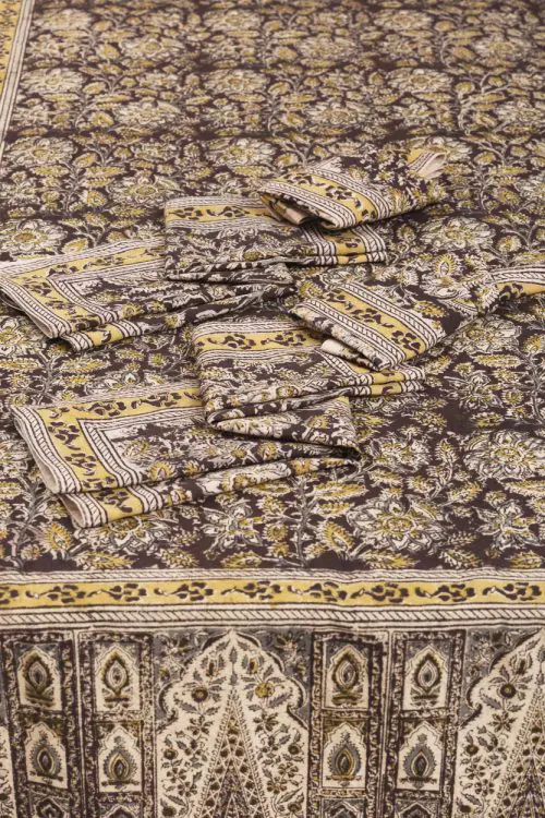 Black Kalamkari Tablecloth