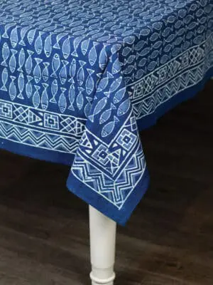 Indigo Fish Tablecloth