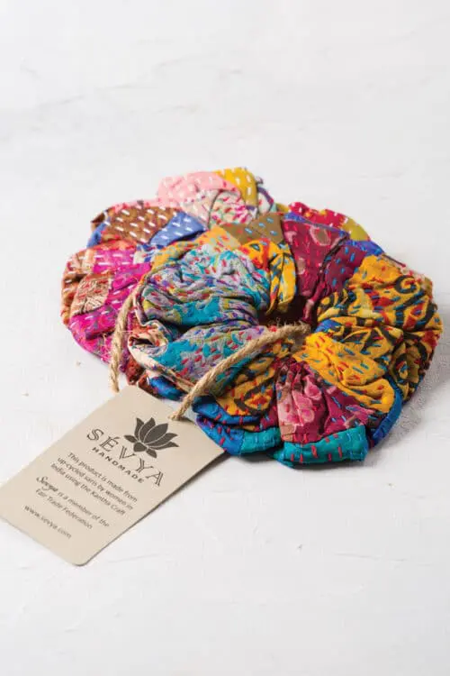Silk Kantha Scrunchies