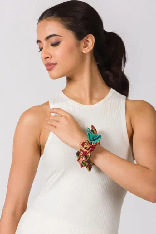 Silk Kantha Scrunchies