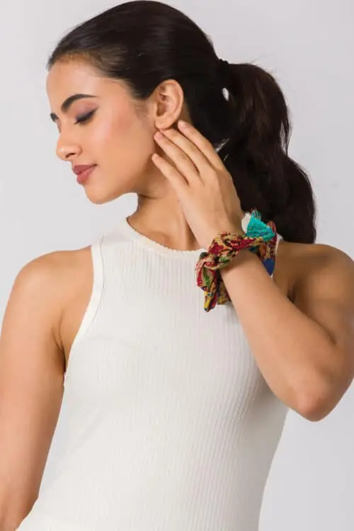 Silk Kantha Scrunchies