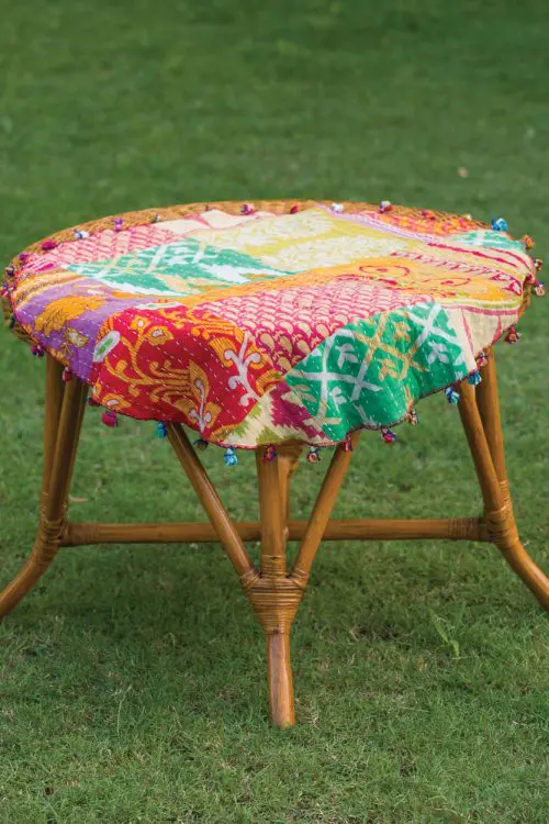 Round Kantha Table Cover