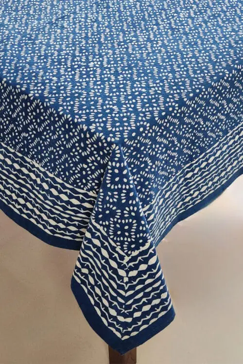 Square Indigo Tablecloth