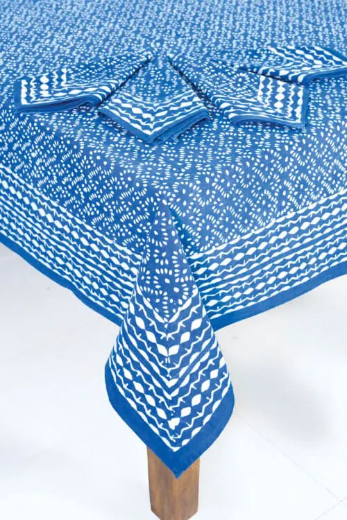 Square Indigo Tablecloth