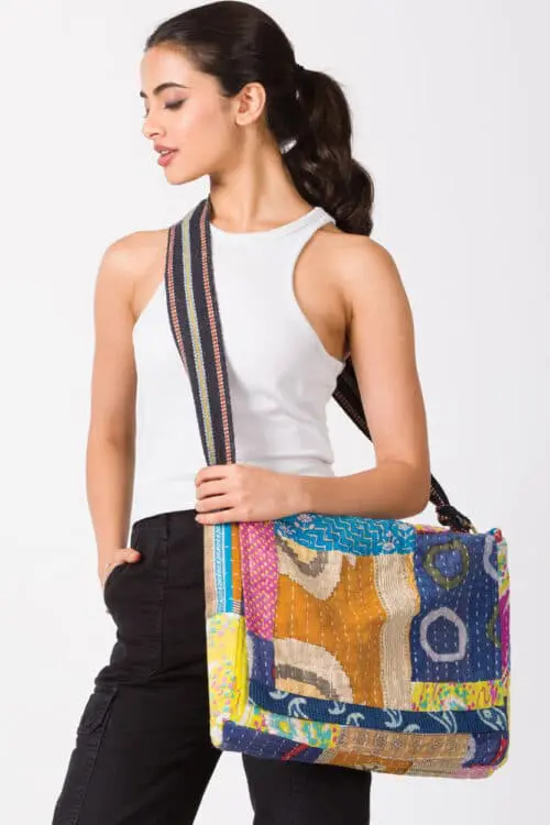 Kantha Messenger Bag