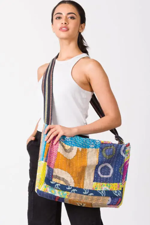 Kantha Messenger Bag