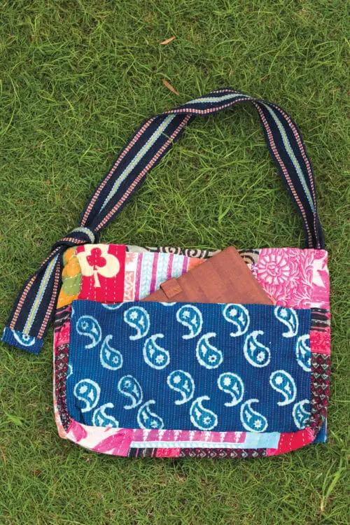 Kantha Messenger Bag