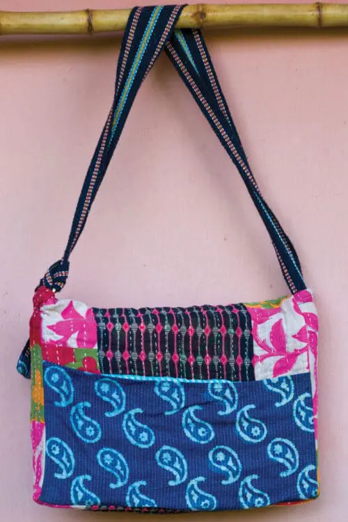Handmade Kantha Messenger Bag