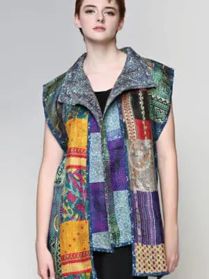 Reversible Kantha Silk Sari Jacket