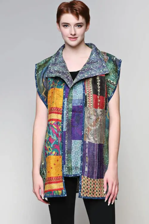 Reversible Kantha Silk Sari Jacket