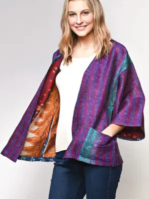 Reversible Silk Kantha Kimono