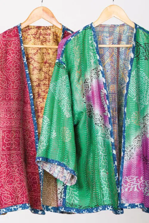 Reversible Silk Kantha Kimono