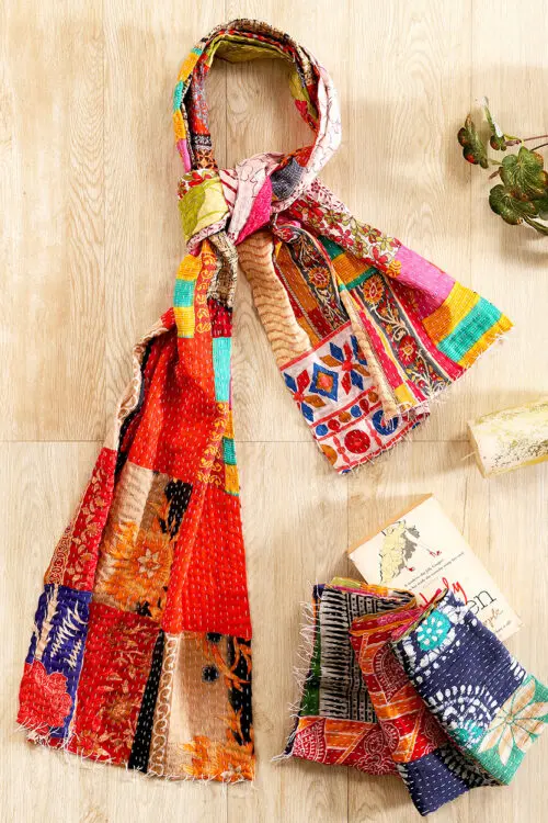 Handmade Kantha Sari Scarves