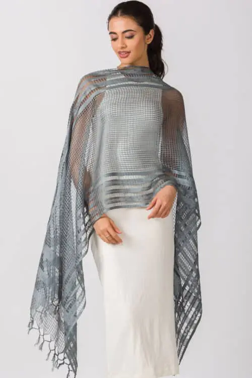 Sarita Silver Silk Scarf