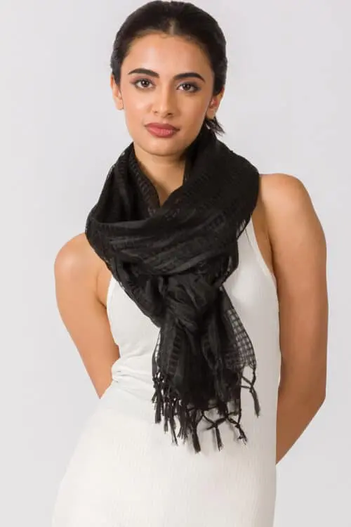Sarita Black Silk Scarf