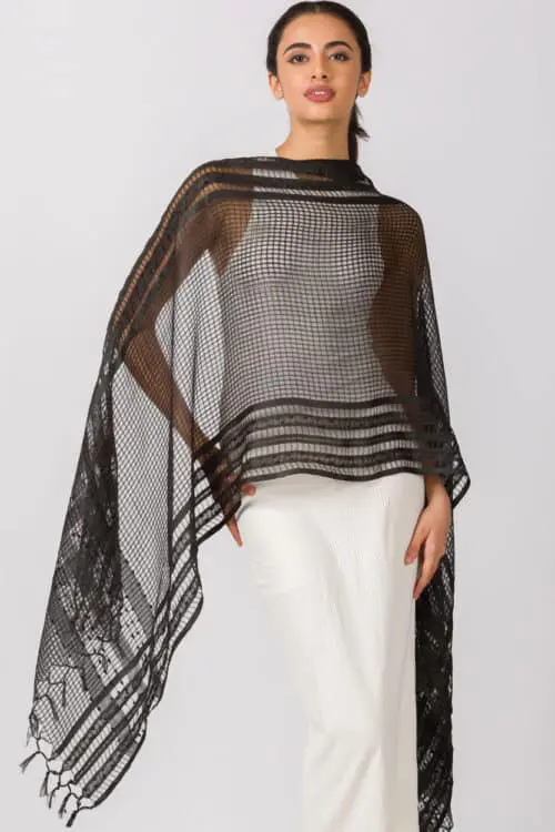 Sarita Black Silk Scarf