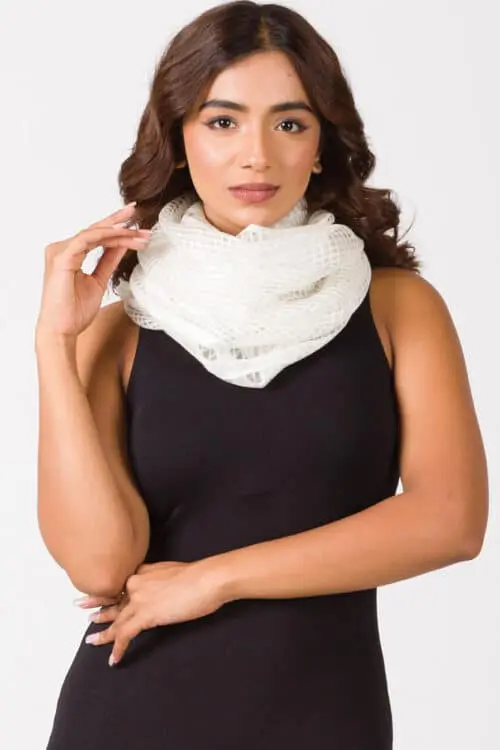 Sarita Sheer White Silk Scarf