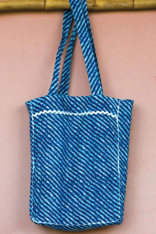 Leheria Blue Cotton Tote Bag