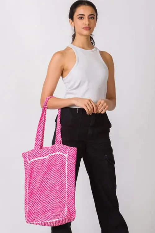 Fair Trade Fuchsia Tote Bag
