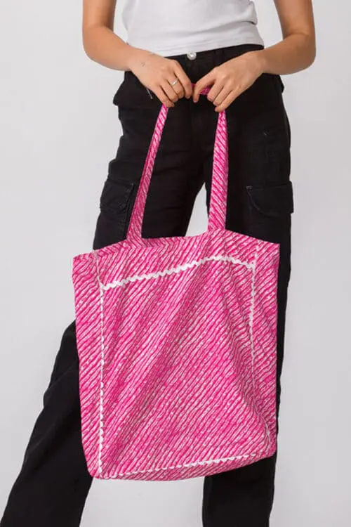 Fair Trade Fuchsia Tote Bag