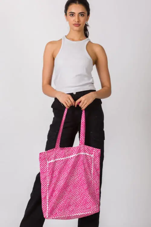 Fair Trade Fuchsia Tote Bag