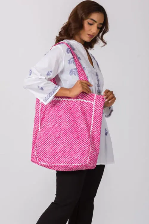 Fair Trade Fuchsia Tote Bag