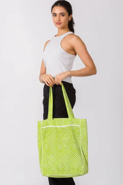 Fair Trade Chartreuse Tote Bag
