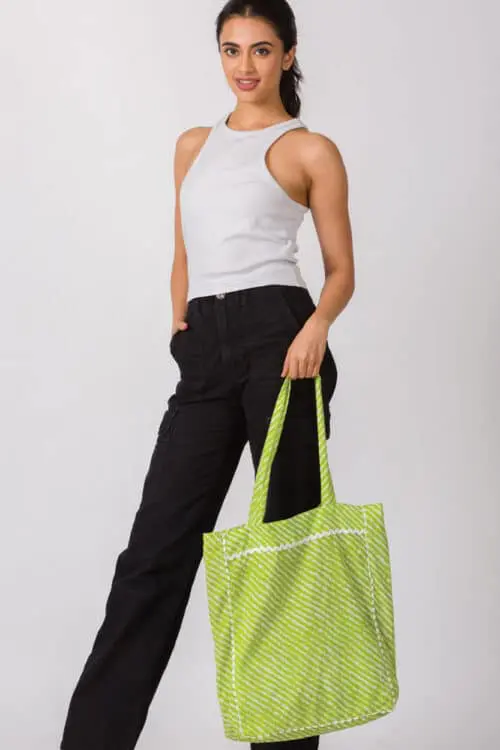 Fair Trade Chartreuse Tote Bag