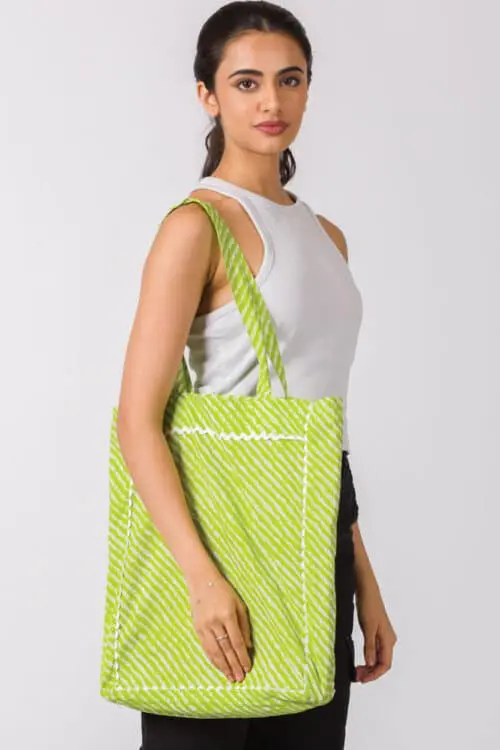 Fair Trade Chartreuse Tote Bag