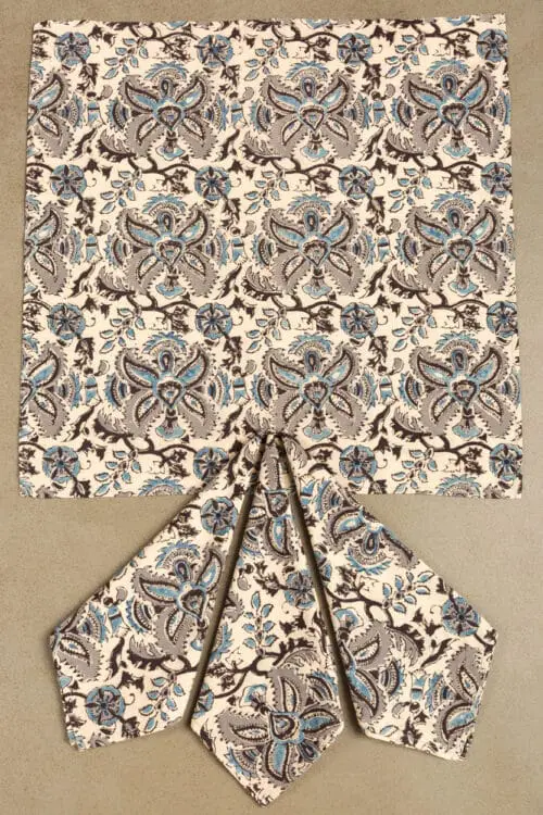 Silver Block Print Napkins