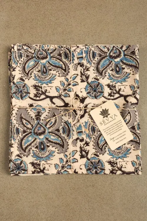 Silver Block Print Napkins