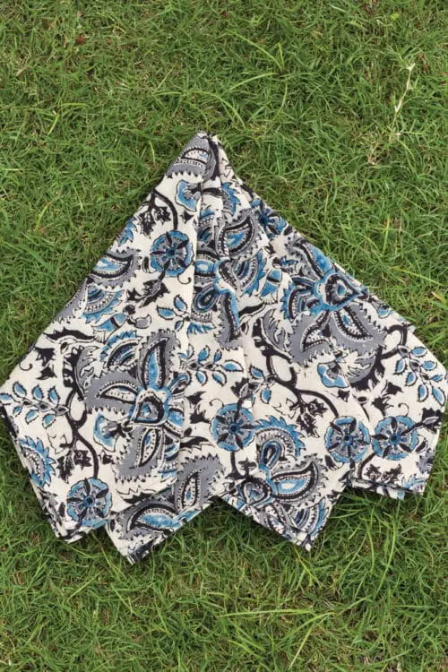 Silver Block Print Napkins