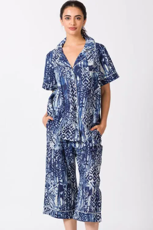 Indigo Capri Pajama Set