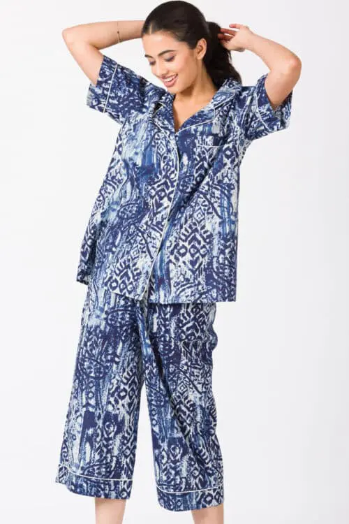 Indigo Capri Pajama Set