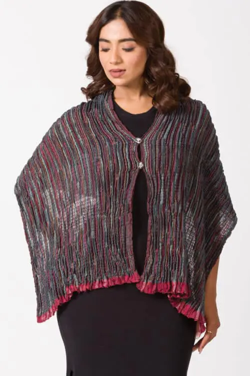 Apeksha Silver Wool Wrap