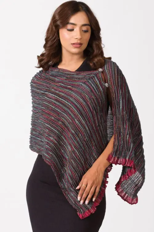 Apeksha Silver Wool Wrap