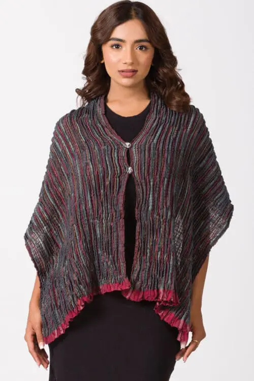 Apeksha Silver Wool Wrap