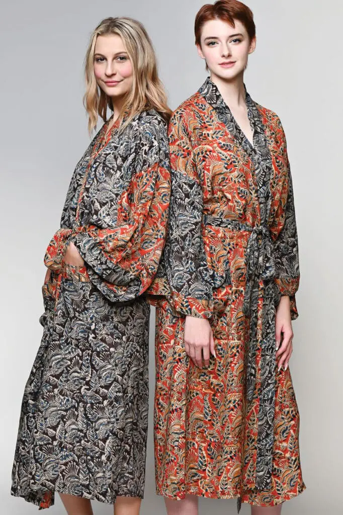 Kalamkari Red Kimono Robes