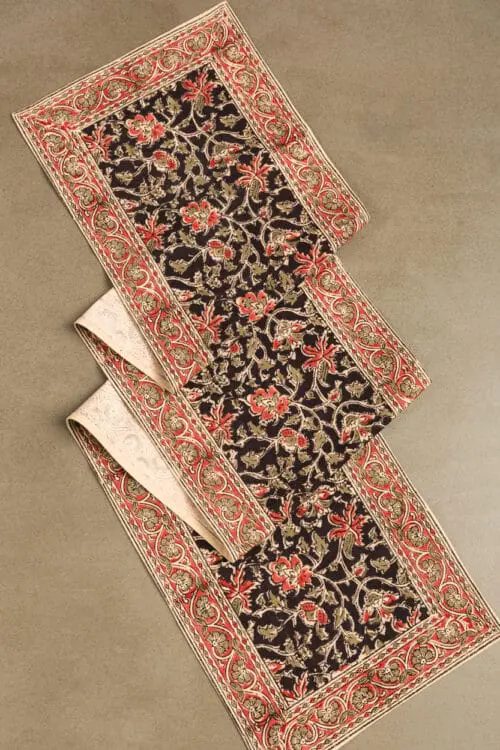 Kalamkari Floral Table Runner