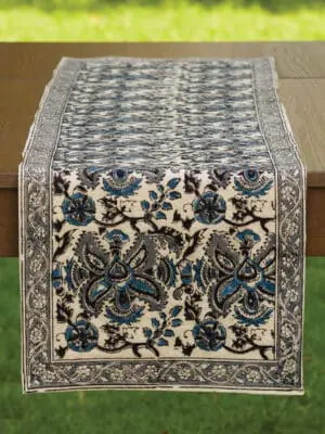 Blue Kalamkari Table Runner