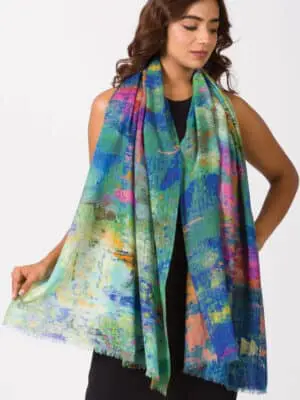 Sakshi Turquoise Wool Shawl