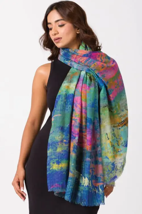 Sakshi Turquoise Wool Shawl