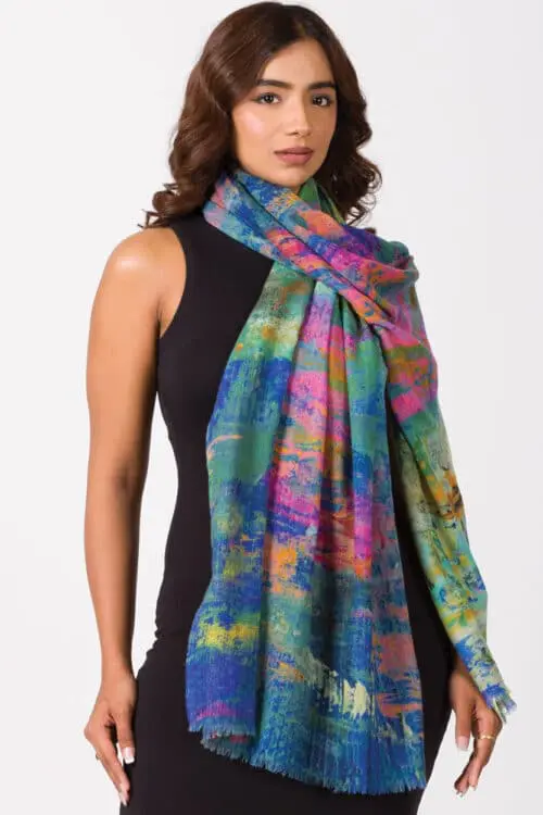 Sakshi Turquoise Wool Shawl