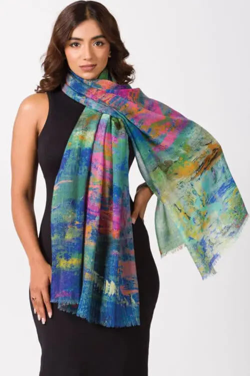Sakshi Turquoise Wool Shawl